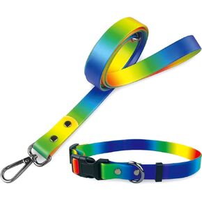 Waterproof Dog Leash and Collar Set for Small Dogs Short Rope Rubber Silicone Nylon Adjustable Odor Proof Pet Dog Walking Leash Collars
