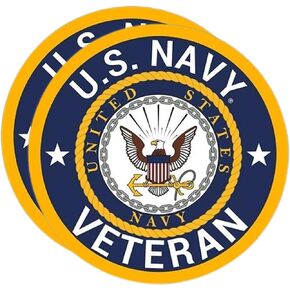 eDesign 2-Pack United States Navy Veteran Vinyl Sticker Decal - 4 Inches - Us Navy Veteran Stickers for Car Truck Van Window Bumper Laptop Tablet Cup Tumbler Water Bottle and Any Smooth Surface