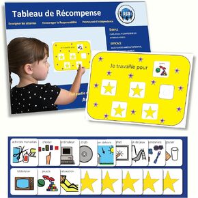 Reusable Reward Chart for Kids – Premium Durable Plastic - Autism Sticker Chart for Kids Behavior –Behavior Chart for Preschool –ABA Therapy –Visual Schedule for Kid (English)