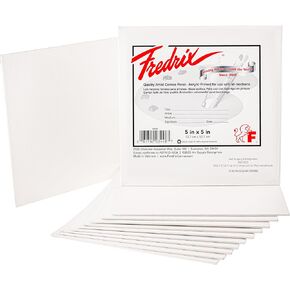 FREDRIX Artist Series Primed Canvas Panels, 7" x 9", Pack of 12