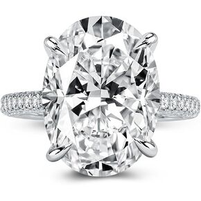 8.0CT Excellent Oval Cut Engagement Ring,D-Color VVS Big CZ Gemstone 925 Sterling Silver Promise Ring