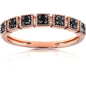 Kobelli Black Diamond Wedding Ring 1/6ct TDW in 10k Rose Gold