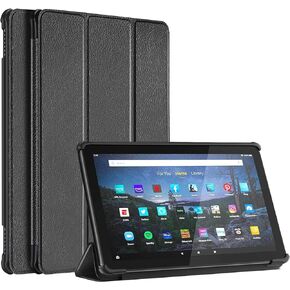 حافظة FS FANSONG لهاتف Amazon Fire HD 8 (2020)/ Amazon Fire HD 8 Plus (2020) 8 بوصة، حامل ثلاثي الطي وجلد البولي يوريثان مع خاصية التنبيه/السكون التلقائي