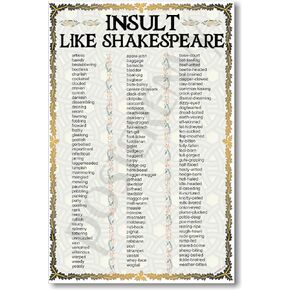 Insult Like Shakespeare - NEW Humor Poster