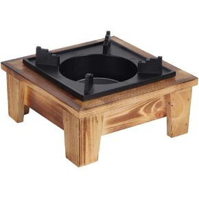 BBQ Alcohol Stove Wooden Shelf, Portable Barbecue Alcohol Oven Stove Furnace Kitchenware Cooking Utensil for Outdoor Picnic