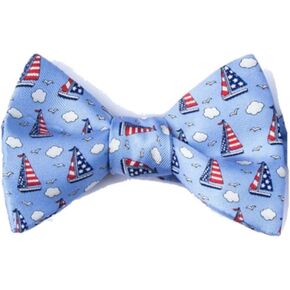 Nautical Starboard & Stripes American Flag Sailboats Butterfly Bow Tie