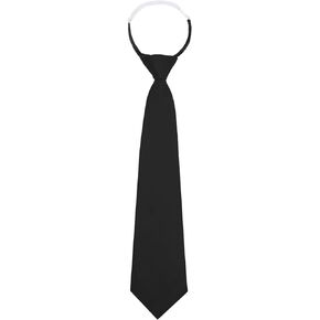 Womens Tie, Womens Black/Red Tie Pre Tied Zipper Tie for Women School Tie