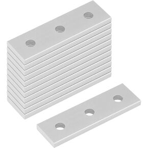 12 PCS 3 Hole Joining Plate, 20 Series Straight Flat Mending Plate Repair Fixing Bracket External Fastening for 2020 T Slot Aluminium Extrusion Profile, Thickness 3.8mm