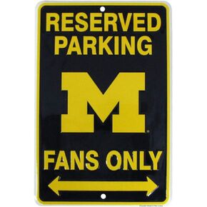 Treasure Gurus Michigan Wolverines Fan Parking Only 8x12 Metal Sign Game Room Man Cave Wall Decor