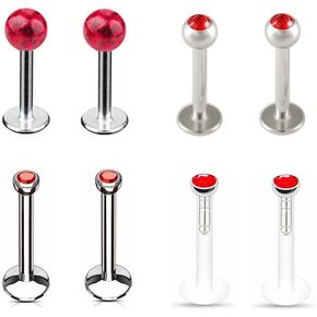 8 قطعة 6/8/10/12 مللي متر بار كريستال الكرة مونرو Labret الشفاه مسمار الأذن العالمي هيئة ثقب المجوهرات مجموعة