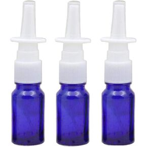 3Pcs 10Ml/0.3oz Empty Glass Nasal Spray Bottle Fine Sprayers Storage Holder Container