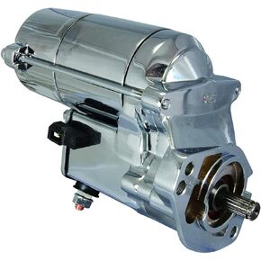 New Chrome Starter Compatible With 1989-Up Custom Harley Davidson 2.0KW 12V CW 18-Tooth Spline 1340cc 1450cc 2.7HP High Torque 3133503A, 3155999, SHD0009C, 41052332