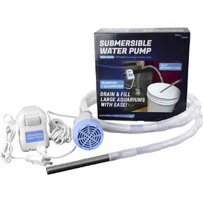 TERA PUMP - 12v Submersible Fish Tank Water Pump w/ 10ft Discharge Hose and Filtered Mesh Intake, 3GPM Aquarium Drain Pump Water Changes