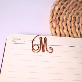 Personalized Initial Copper Bookmark, Set of 5, Handmade Copper Gift for Her, Him, Couple on Birthday, Wedding Anniversary, Alphabet Bookmark (E)