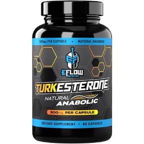 eFlow Nutrition Turkesterone (500 mg) Ajuga Turkestania Extract Complexed with Hydroxypropyl-Beta-Cyclodextrin for Enhanced Bioavailability - Muscle Building Supplement (60 Capsules)