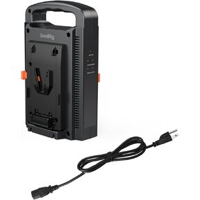SmallRig Dual Channel V Mount Battery Charger, V-Mount/V-Lock Battery Charger for V Mount Battery, Fits for SmallRig V Mount Battery VB50 / VB99 / VB99 Pro / VB155 / VB212-4450