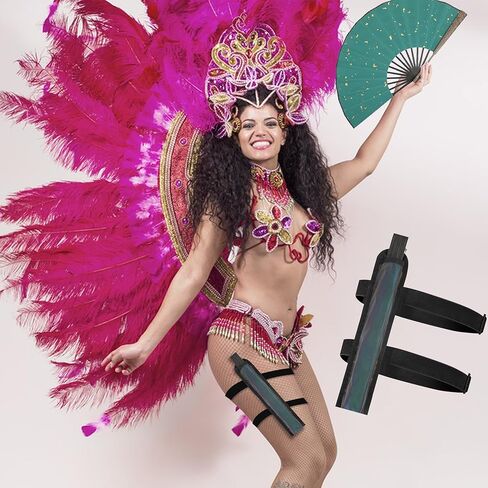 حافظة مروحة قابلة للطي من Rave Fan، حامل مروحة يد مع أشرطة قابلة للتمدد - ملحقات مروحة الهذيان للرجال والنساء حافظة عاكسة للضوء لحفلات الرقص الموسيقية والهذيان in Kuwait