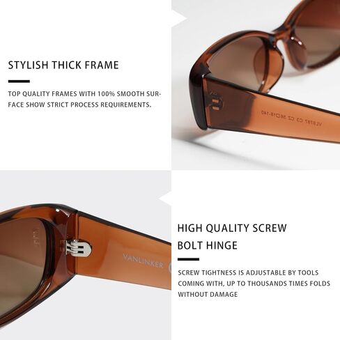 VANLINKER Trendy Small Polarized Rectangle Sunglasses for Women Men Retro 90s Shades VL9787 in Saudi Arabia
