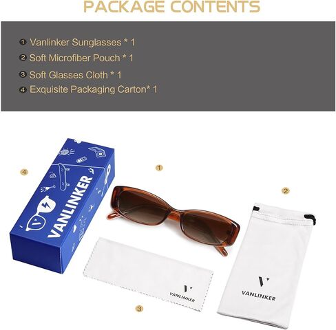 VANLINKER Trendy Small Polarized Rectangle Sunglasses for Women Men Retro 90s Shades VL9787 in Saudi Arabia