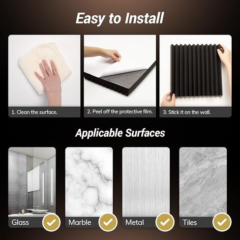 12 Pack-12 * 12 * 2 Inches Self-Adhesive Acoustic Foam Panels, TONOR 3D Pyramid Designed Sound Pannels for Absorption of Echoes, Fast Expand, Sound Absorbing Foams Suitable for Home and Studio, Black in Saudi Arabia
