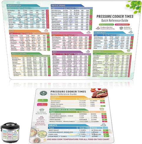 Instant Pot Cheat Sheet Magnet Set - Pressure Cooker Accessories (Large Font) Electric Pressure Cooker Times Cookbook - Instant Pot Accessories Compatible with 3,5,6,8 QT Electric Pressure Cookers in Saudi Arabia