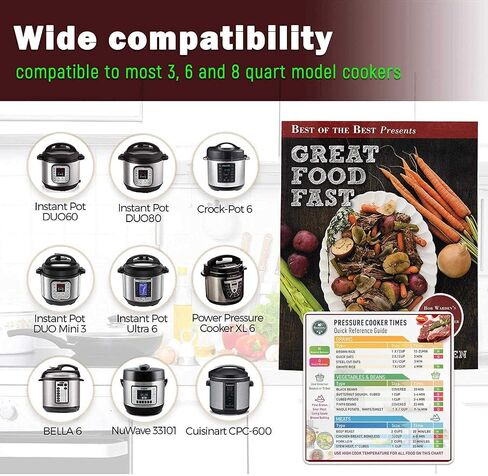 Instant Pot Cheat Sheet Magnet Set - Pressure Cooker Accessories (Large Font) Electric Pressure Cooker Times Cookbook - Instant Pot Accessories Compatible with 3,5,6,8 QT Electric Pressure Cookers in Saudi Arabia