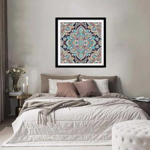 مجموعات الطلاء الماسي 5D للبالغين، فن ماندالا الماسي DIY حفر كامل وتطريز بغرز متقاطعة، صناعة الفسيفساء، ديكور المنزل (14 × 14 بوصة) in Kuwait