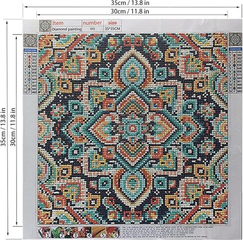 مجموعات الطلاء الماسي 5D للبالغين، فن ماندالا الماسي DIY حفر كامل وتطريز بغرز متقاطعة، صناعة الفسيفساء، ديكور المنزل (14 × 14 بوصة) in Kuwait
