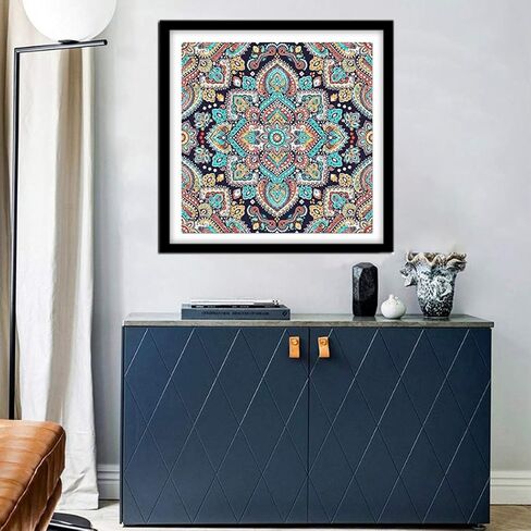 مجموعات الطلاء الماسي 5D للبالغين، فن ماندالا الماسي DIY حفر كامل وتطريز بغرز متقاطعة، صناعة الفسيفساء، ديكور المنزل (14 × 14 بوصة) in Kuwait