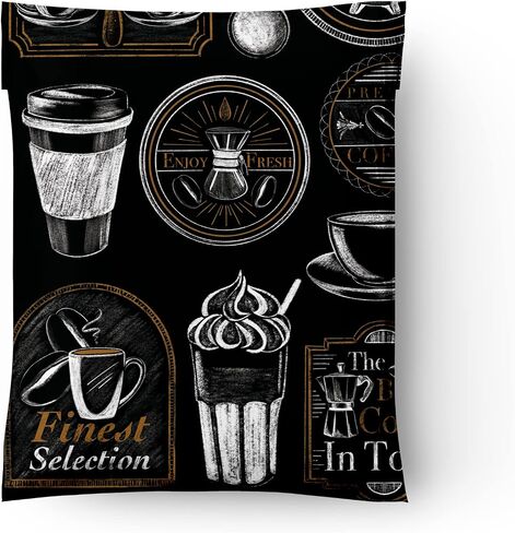 10 × 13 (100) أكياس بريدية من البوليستر لمصمم مقهى Coffee Bean ومغلفات الشحن وحقائب مطبوعة متميزة in Kuwait