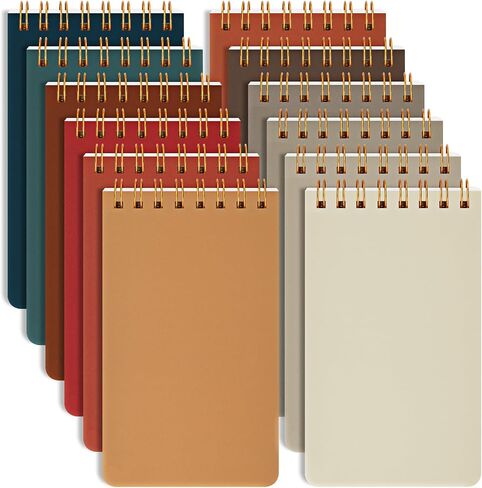 EOOUT 12 Pack Pocket Notebooks, Small 3x5 Spiral Notepads With Lined Pages 60 Sheet Mini Pads for Home Office and School Accessories in Saudi Arabia