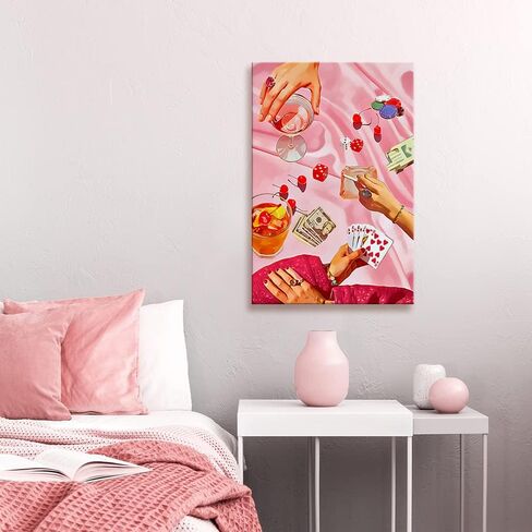 Vintage Funky Cocktail Poster Funny Hot Girl Quotes Alcohol Drink Canvas Wall Art Retro Trendy Preppy Party Wall Decor for Living Room Dorm Bar 12x16in Frame in Saudi Arabia