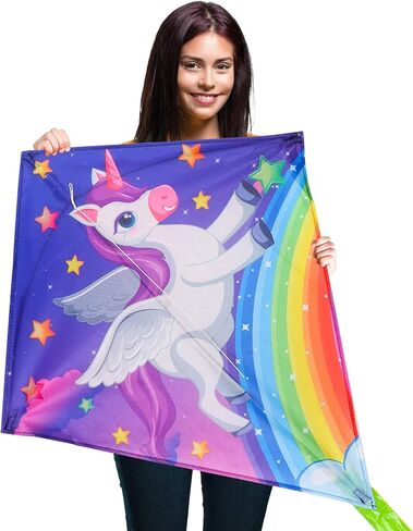 BHD Kids Unicorn Kites Easy to Fly for Boys and Girls with 330 FT String Beach Outdoor Games in Kuwait