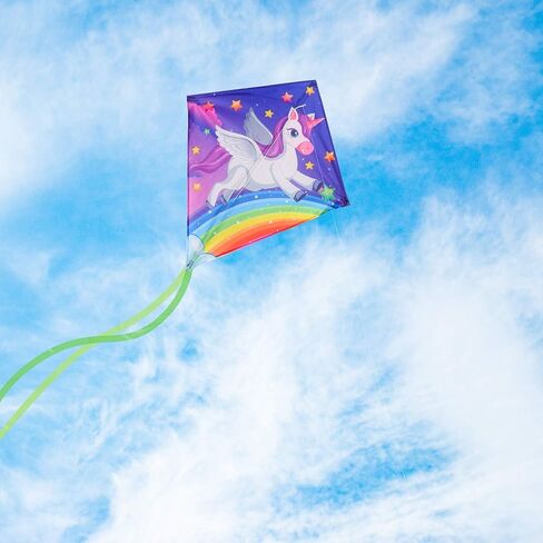 BHD Kids Unicorn Kites Easy to Fly for Boys and Girls with 330 FT String Beach Outdoor Games in Kuwait
