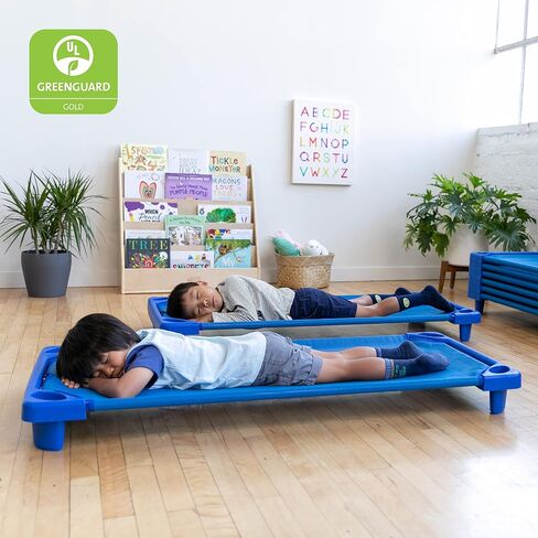 ECR4Kids Streamline Cot, Standard Size, Classroom Furniture, Blue, 6-Pack in Saudi Arabia