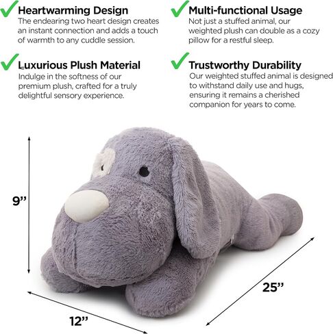 Weighted Stuffed Animals, (25in 4.5lb Dog) Cute Large Stuffed Animal, Huggable Weighted Stuffed Animal, Anytime Gifts for Kids or Adults, Can Be Used As Pillow (Brown) (Brown) in Saudi Arabia