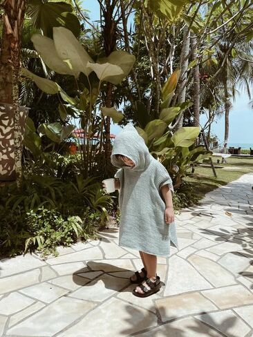 Kids Swim Cover up Girls Boys Waffle Towel Poncho Swimsuit Coverups for Beach, Pool, Bath in Saudi Arabia