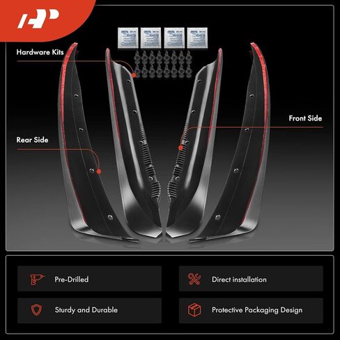 A-Premium Set of 4PCS Mud Flaps Splash Guards Mudguards Mudflaps with Hardware Compatible with Chevrolet Corvette (C6), 2005-2013, Convertible, Front and Rear (Driver & Passenger Sides) in Saudi Arabia