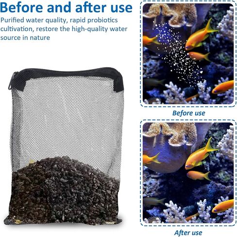 Giantree 10 Pcs Aquarium Filter Media Bags, Large Reusable Aquarium Media Bag Fish Tank Mesh Filter Bags with Zipper for Activated Carbon Ceramic Rings Biospheres (7.9" x 6") in Saudi Arabia
