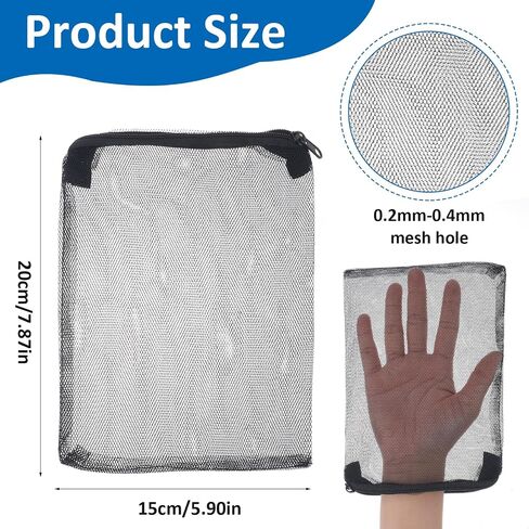 Giantree 10 Pcs Aquarium Filter Media Bags, Large Reusable Aquarium Media Bag Fish Tank Mesh Filter Bags with Zipper for Activated Carbon Ceramic Rings Biospheres (7.9" x 6") in Saudi Arabia