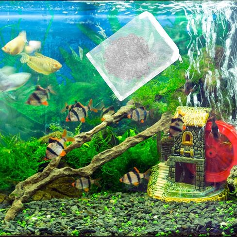 Giantree 10 Pcs Aquarium Filter Media Bags, Large Reusable Aquarium Media Bag Fish Tank Mesh Filter Bags with Zipper for Activated Carbon Ceramic Rings Biospheres (7.9" x 6") in Saudi Arabia