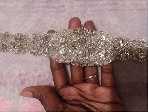 فستان زفاف زفاف وشاح حزام زين للنساء ملابس السهرة والحفلات الراقصة - فضي in Kuwait