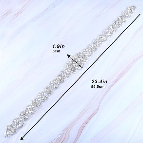 فستان زفاف زفاف وشاح حزام زين للنساء ملابس السهرة والحفلات الراقصة - فضي in Kuwait