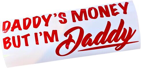 ملصق مائي Daddy's Money But I'm Daddy، ملصقات سيارات للسيارات والشاحنات والسيارات، هدايا للأب، ملصقات مضحكة له، فينيل دائم للاستخدام الخارجي، 5+ سنوات (أبيض (لامع)) in Saudi Arabia