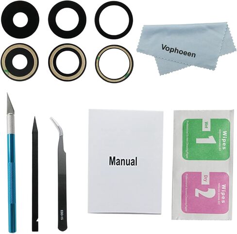 3PCS OEM Original Back Rear Camera Glass Lens Replacement for iPhone 14 Pro and for iPhone 14 Pro Max with Preinstalled Adhesive Includes Repair Toolkit Set and Installation Manual in Kuwait