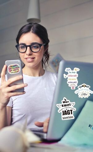 German Inspirational Stickers for Teens Adults Kids Teachers | German Language Quote Stickers | Positive Stickers for Planner,Journaling Scrapbook,Water Bottles, Laptop | 52pcs in Kuwait