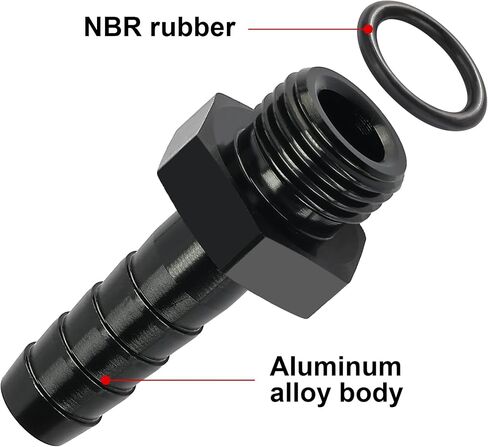 EVIL ENERGY 6AN ORB Male to 3/8" Hose Barb Fuel Oil Pump Inlet Fitting Adapter Aluminum Black in Saudi Arabia