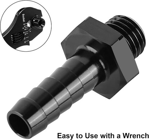 EVIL ENERGY 6AN ORB Male to 3/8" Hose Barb Fuel Oil Pump Inlet Fitting Adapter Aluminum Black in Saudi Arabia