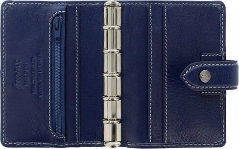 Filofax Malden Organizer, Mini Size, Navy - Tactile, Full Grain Buffalo Leather, Five Rings, with Cotton Cream Week-to-View Calendar Diary, Multilingual, 2024 (C025819-24) in Saudi Arabia