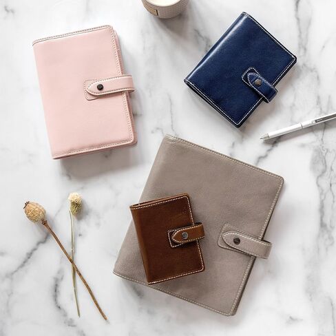Filofax Malden Organizer, Mini Size, Navy - Tactile, Full Grain Buffalo Leather, Five Rings, with Cotton Cream Week-to-View Calendar Diary, Multilingual, 2024 (C025819-24) in Saudi Arabia